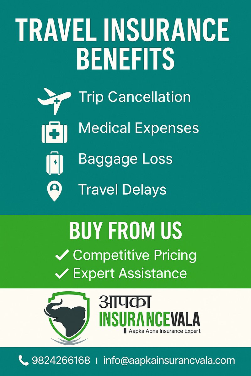 followmitul's tweet image. facebook.com/share/p/196Y5r… 
Don’t let the unexpected ruin your adventure!🌍✈️
Travel insurance = your safety net on the go.💼🛡️
Stay protected, travel worry-free!

#travelinsurance #safetravels #wandersafe #tripprotection  #traveltips #mitulthakkar #aapkainsurancevala #gandhinagar