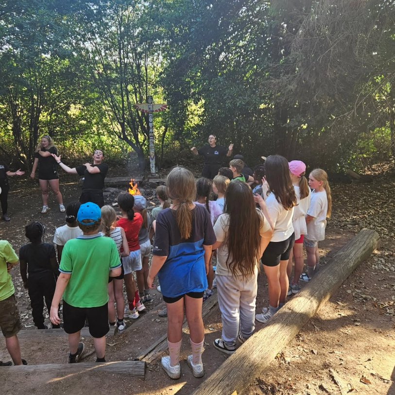 Camp songs and toasting marshmallows around the fire 🔥