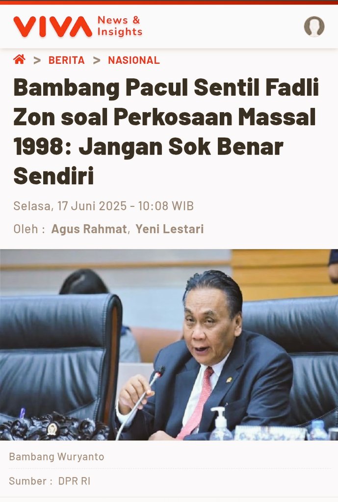 Kumendan Bambang Patjhul meminta politisi Partai Gerindra itu  untuk tidak merasa benar sendiri.