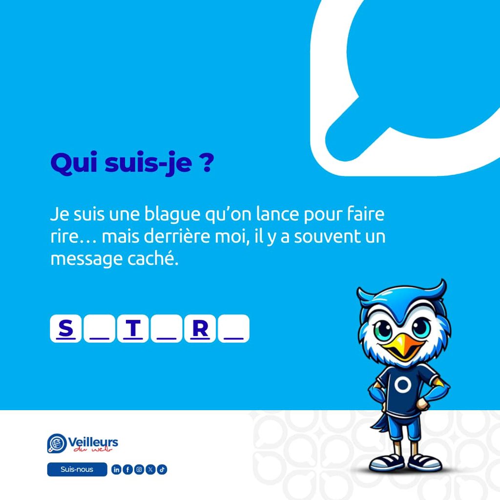 veilleursduweb's tweet image. Attends un peu, on peut faire travailler le cerveau avant de partir en week-end !

Devine cette anagramme :