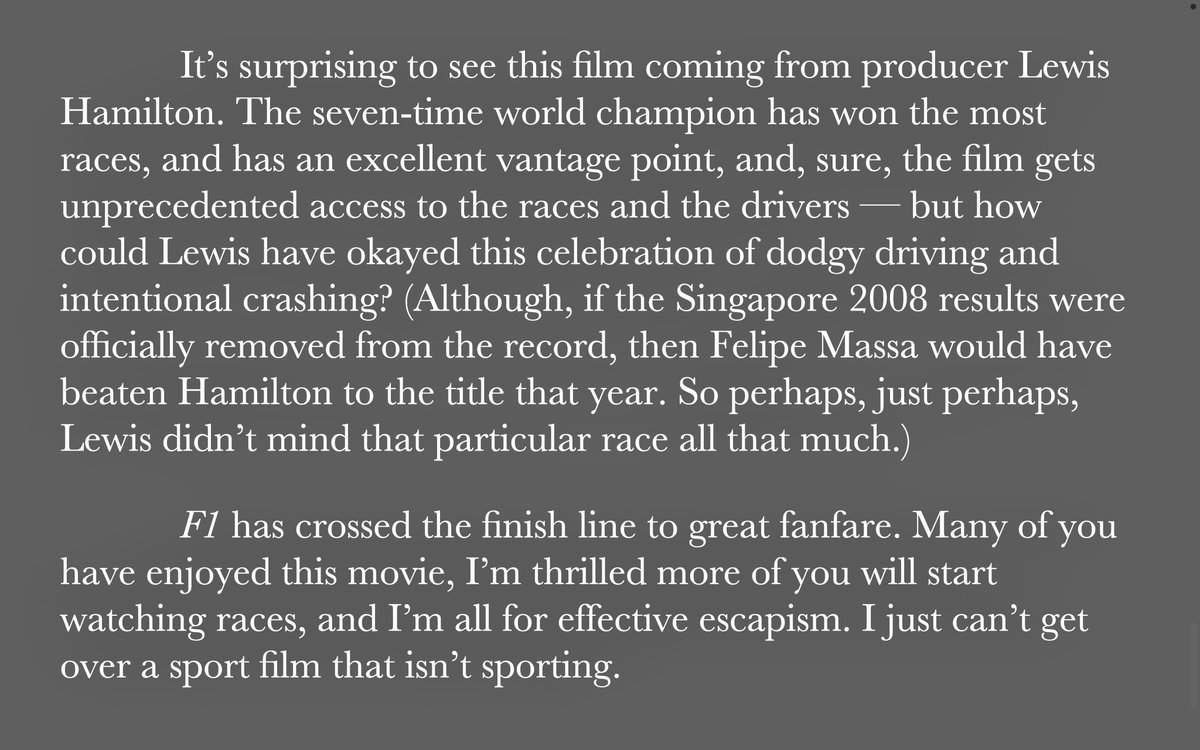 My review of #F1TheMovie. (2/2)