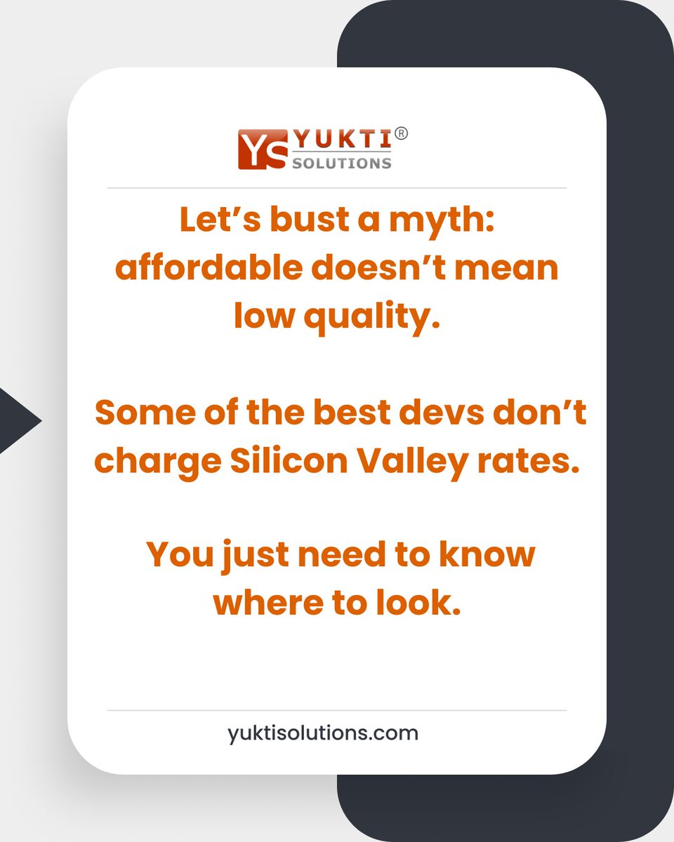 yuktisolutions's tweet image. Affordable ≠ low quality.

India’s top devs think like co-founders, not contractors.

✅ Product-first
✅ Startup-savvy
✅ Fast &amp;amp; reliable
Want our top 5 trusted agency picks?
DM “TRUSTED” now.
#TechHiring #StartupTips #IndiaTech #OutsourcingDoneRight