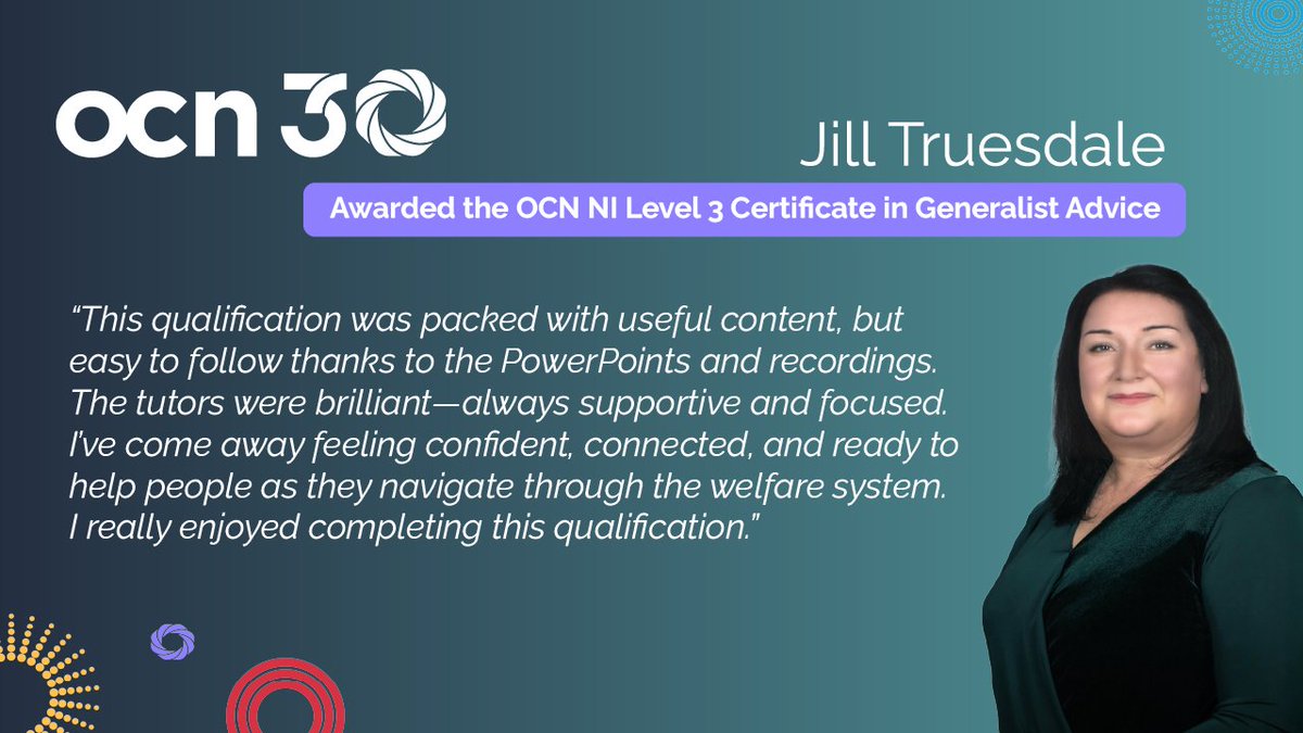 OCNNI (@ocnni) on Twitter photo Congratulations to <a href="/allianceparty/">Alliance Party</a> councillor Jill Truesdale on achieving the OCN NI Level 3 Certificate in Generalist Advice. It is inspiring to see NI politicians engaging with our qualifications.
Learn more about this qualification: shorturl.at/h5NRv Congratulations to <a href="/allianceparty/">Alliance Party</a> councillor Jill Truesdale on achieving the OCN NI Level 3 Certificate in Generalist Advice. It is inspiring to see NI politicians engaging with our qualifications.
Learn more about this qualification: shorturl.at/h5NRv