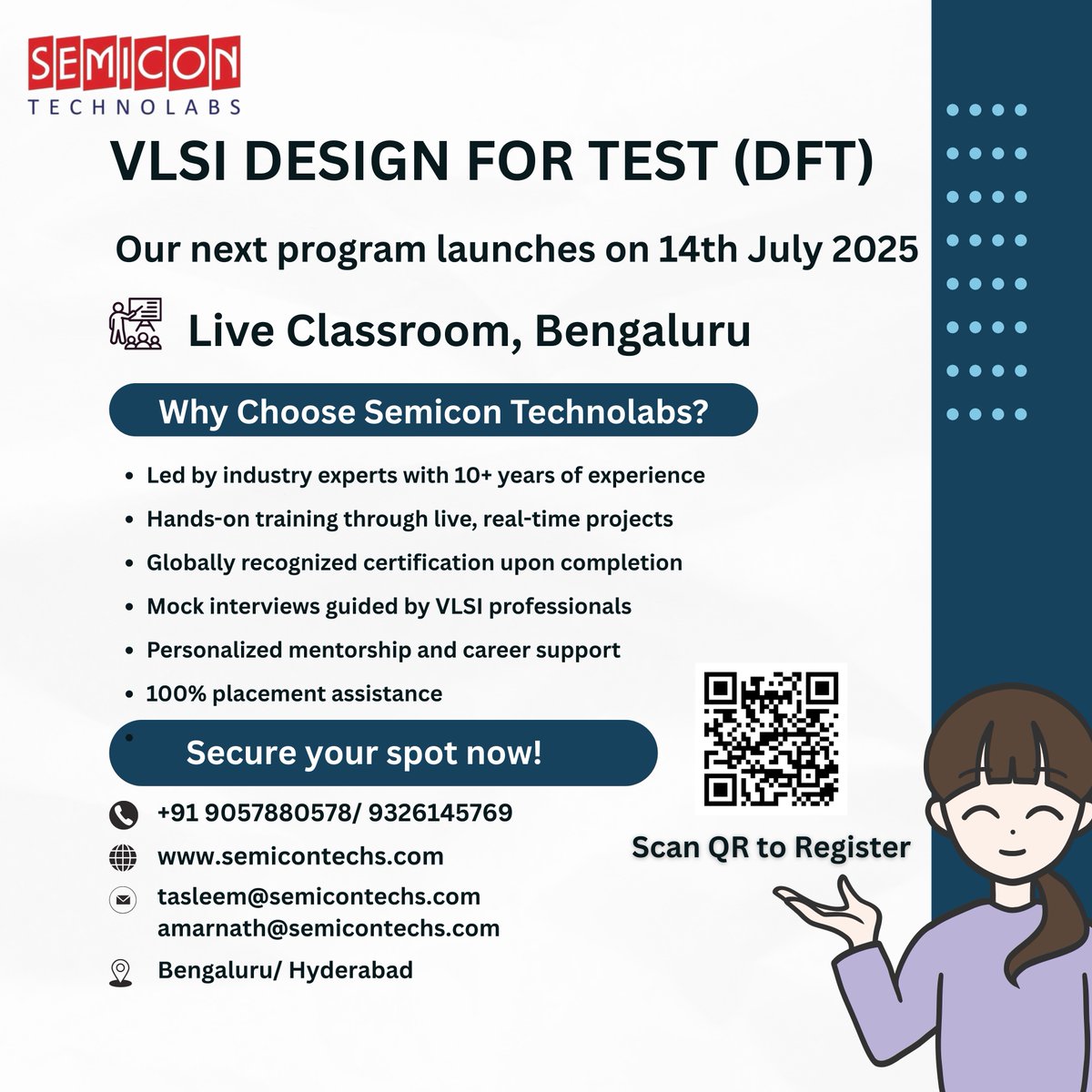 SemiconInfo's tweet image. Master Design for Test (DFT) – New Batch Begins on 14th July 2025
Mode: Offline (Bengaluru)
Enroll Now: forms.gle/EYGX9jrsGDwCcL…
Website: semicontechs.com

Seats are limited — book yours before it’s full!

#VLSI #DFT #DesignForTest #SemiconTechnolabs #ChipDesign