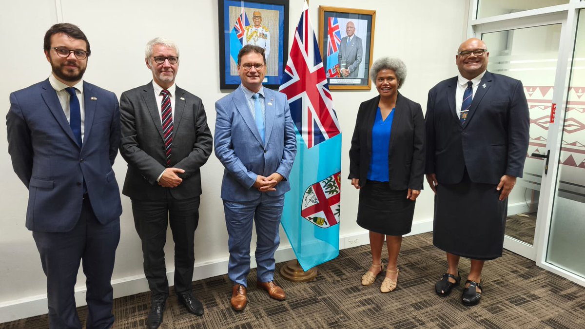ambafrancefj's tweet image. Parliamentary diplomacy, a powerful tool for ๐ซ๐ท๐ซ๐ฏ relations. This week, a delegation from ๐ซ๐ท@AssembleeNat was in Fiji. MPs @phgosselin, @ArthurDelaporte & @MarionDepute41 met w/ Dep. Speaker & Ass. Minister @lenoraqfj, @sivendram13, @UNAIDS, ๐ซ๐ท community as well as @ForumSEC SG.