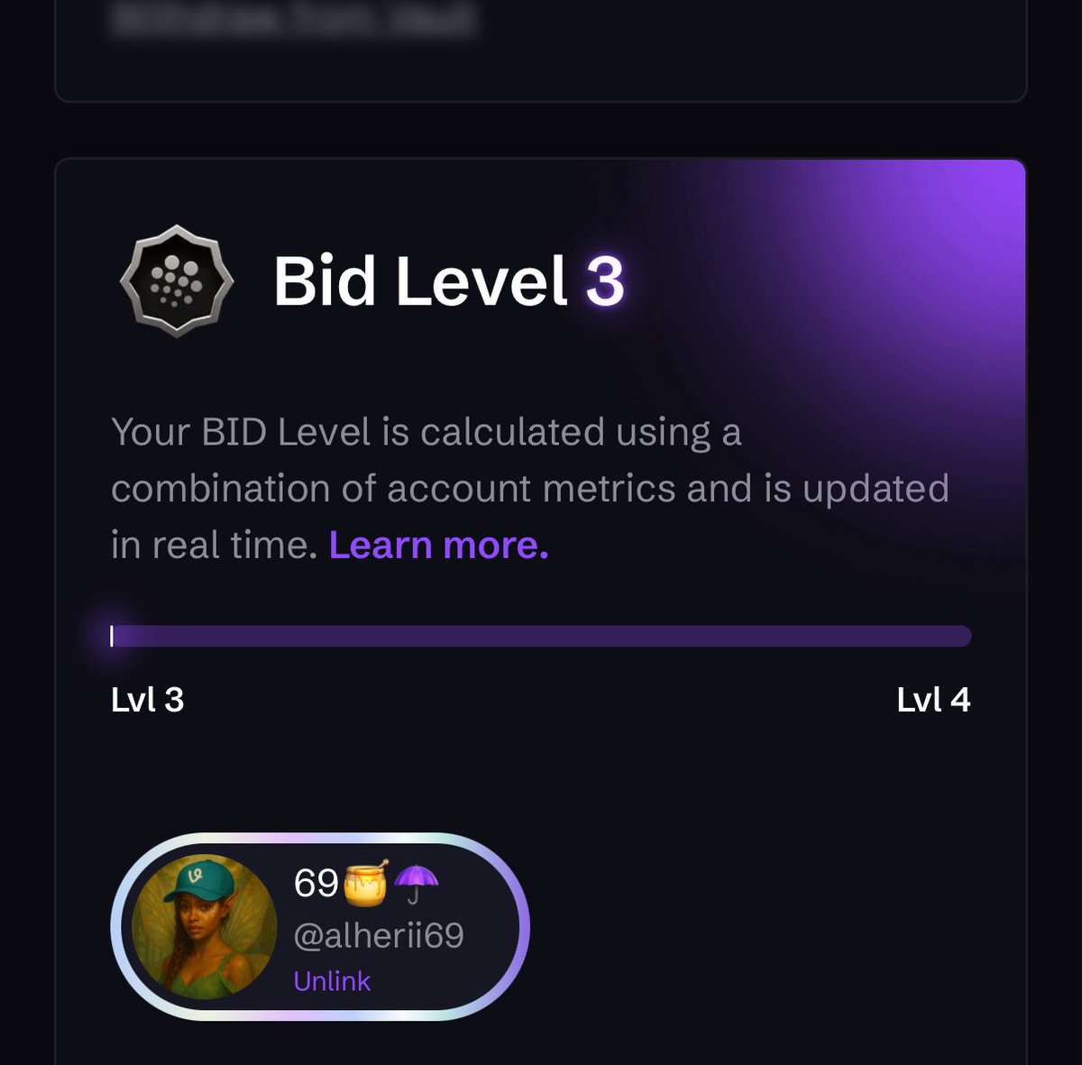 69🍯 (@alherii69) on Twitter photo gBID
Finally joined $BID Level 3 just in time for the V2 launch.
Level 3 gang, go ahead and welcome your newest member. 😌
With V2 rolling out, we’re expecting news about the first curated agent launch from <a href="/CreatorBid/">Creator.Bid 🕵️🗝️</a> today or tomorrow.
Everyone’s about to experience their gBID
Finally joined $BID Level 3 just in time for the V2 launch.
Level 3 gang, go ahead and welcome your newest member. 😌
With V2 rolling out, we’re expecting news about the first curated agent launch from <a href="/CreatorBid/">Creator.Bid 🕵️🗝️</a> today or tomorrow.
Everyone’s about to experience their