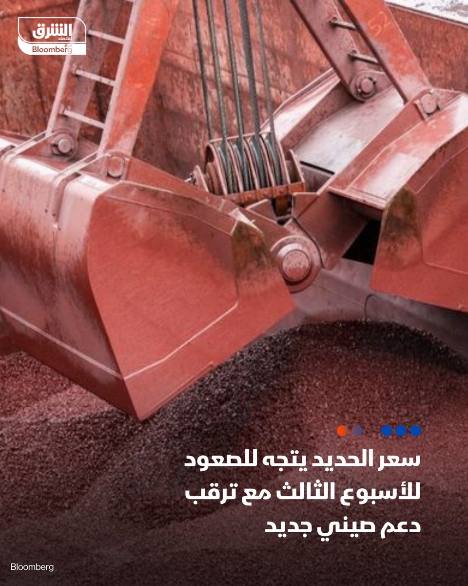 سعر #الحديد إلى أعلى للأسبوع الثالث 

📌 من شأن هذه الارتفاعات أن تكون أطول سلسلة زيادات أسبوعية منذ يناير

📌 المكاسب مدفوعة بتكهنات حول دعم جديد من #الصين لقطاع العقارات، مما يرفع الطلب على الحديد

التفاصيل: asharq.net/6000S7Y6A

#اقتصاد_الشرق