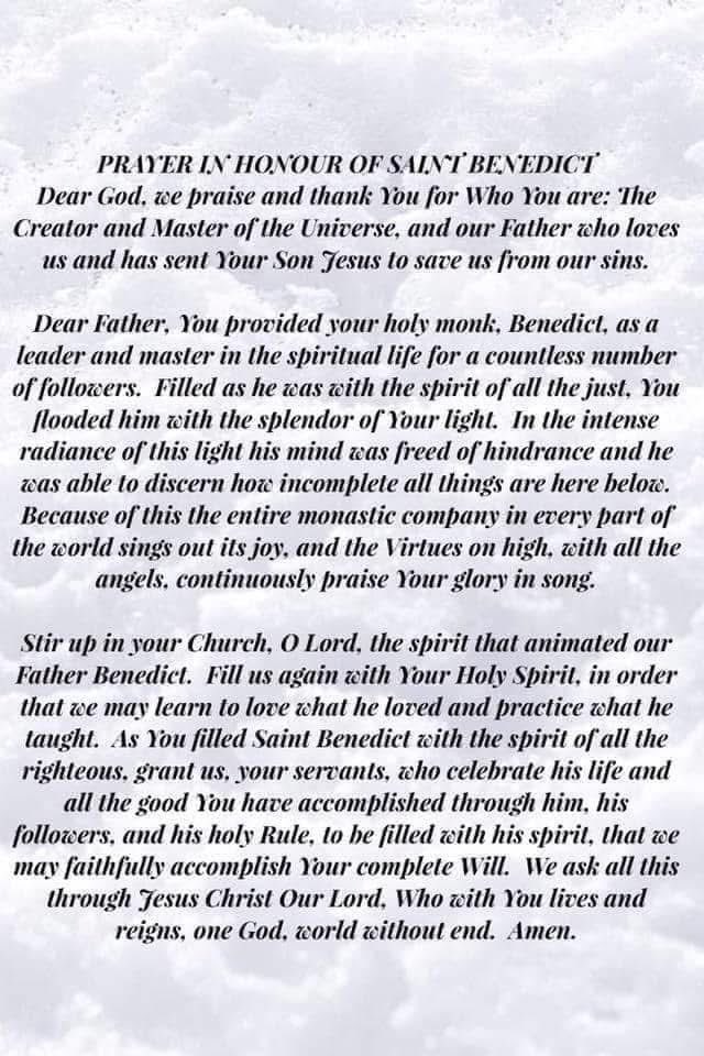 St. Benedict of Nursia.