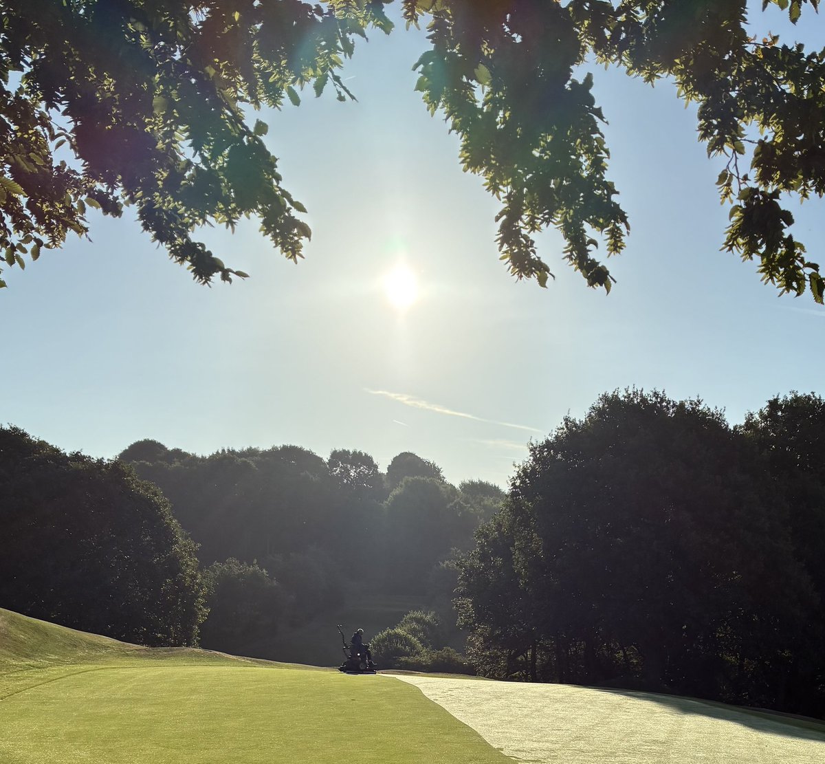 Another warm day in store. Greens ironed, tees cut, aprons cut, bunkers raked, markers moved, tees divotted, selected watering of tees &amp; greens, irrigation repairs, machinery maintenance
