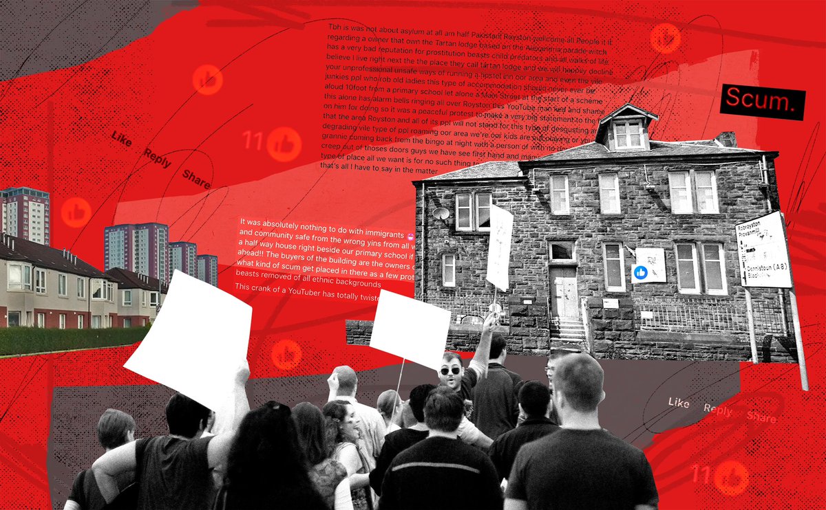 theglasgowbell's tweet image. A fortnight ago, people in Royston turned out to protest against news a local building was being turned into an “illegal migrant hotel”.
The only problem? It was completely false. So what happened? @eve_rebecca investigates
👉 glasgowbell.co.uk/royston-far-ri…