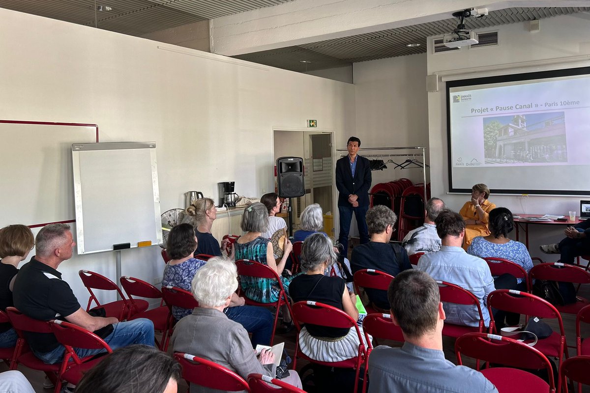 ACORDEBARD's tweet image. Présentation de Pause Canal, projet issu du Budget Participatif construit avec @EMMAUSolidarite pour renforcer l’accompagnement des personnes sans-abri dans le 10e avec:
🎒 Bagagerie de 88 casiers
🫶 Espace d’accueil, repos, répit
💌 Lieu de domiciliation & accompagnement social