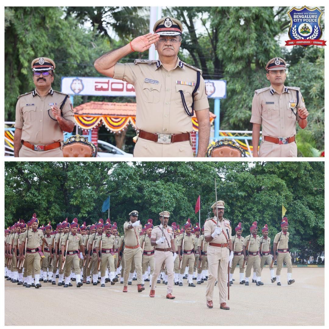 ಬೆಂಗಳೂರು ನಗರ ಪೊಲೀಸ್ BengaluruCityPolice (@blrcitypolice) on Twitter photo ಇಂದು ಬೆಂಗಳೂರಿನ CAR ದಕ್ಷಿಣ ಆಡುಗೋಡಿ, ಕವಾಯತು ಮೈದಾನದಲ್ಲಿ ನಡೆದ ಮಾಸಿಕ ಸೇವಾ ಕವಾಯತು ನಗರ ಪೊಲೀಸ್ ಪಡೆಯ ಸಮರ್ಪಣೆ ಮತ್ತು ಶ್ರೇಷ್ಠತೆಯನ್ನು ಪ್ರದರ್ಶಿಸಿತು. ಇದರಲ್ಲಿ <a href="/CPBlr/">CP Bengaluru ಪೊಲೀಸ್ ಆಯುಕ್ತ ಬೆಂಗಳೂರು</a> ಭಾಗವಹಿಸಿ ಗೌರವ ವಂದನೆ ಸ್ವೀಕರಿಸಿದರು. ಪಥ ಸಂಚಲನದಲ್ಲಿ ನಗರ ಪೊಲೀಸರ ವಿವಿಧ ಘಟಕಗಳನ್ನು ಪ್ರತಿನಿಧಿಸುವ 10 ತುಕಡಿಗಳು ಭಾಗವಹಿಸಿದ್ದವು, ಇದರ ಇಂದು ಬೆಂಗಳೂರಿನ CAR ದಕ್ಷಿಣ ಆಡುಗೋಡಿ, ಕವಾಯತು ಮೈದಾನದಲ್ಲಿ ನಡೆದ ಮಾಸಿಕ ಸೇವಾ ಕವಾಯತು ನಗರ ಪೊಲೀಸ್ ಪಡೆಯ ಸಮರ್ಪಣೆ ಮತ್ತು ಶ್ರೇಷ್ಠತೆಯನ್ನು ಪ್ರದರ್ಶಿಸಿತು. ಇದರಲ್ಲಿ <a href="/CPBlr/">CP Bengaluru ಪೊಲೀಸ್ ಆಯುಕ್ತ ಬೆಂಗಳೂರು</a> ಭಾಗವಹಿಸಿ ಗೌರವ ವಂದನೆ ಸ್ವೀಕರಿಸಿದರು. ಪಥ ಸಂಚಲನದಲ್ಲಿ ನಗರ ಪೊಲೀಸರ ವಿವಿಧ ಘಟಕಗಳನ್ನು ಪ್ರತಿನಿಧಿಸುವ 10 ತುಕಡಿಗಳು ಭಾಗವಹಿಸಿದ್ದವು, ಇದರ