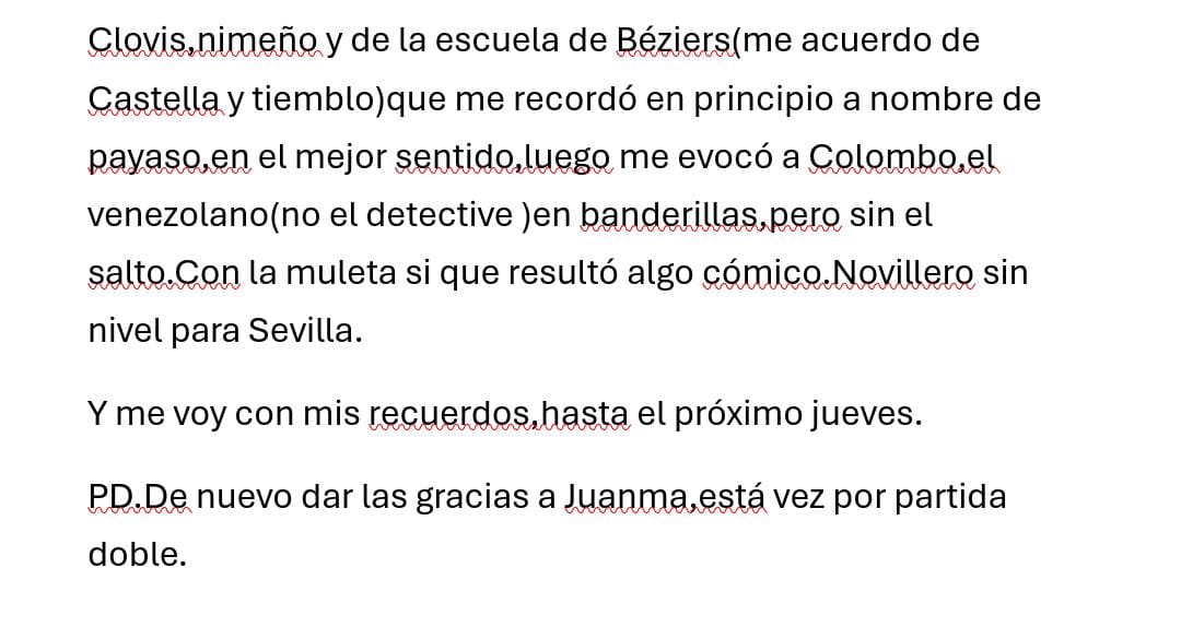 Crónica de un abonado de la Real Maestranza de Caballería de Sevilla.
10 de Julio de 2025 Sevilla Nocturna
Fuera de Abono Erales de Villamarta para Daniel Artazos, Manuel Quintana, Javier Torres "Bombita", Miguel Vázquez, David Gutiérrez y Clovis.