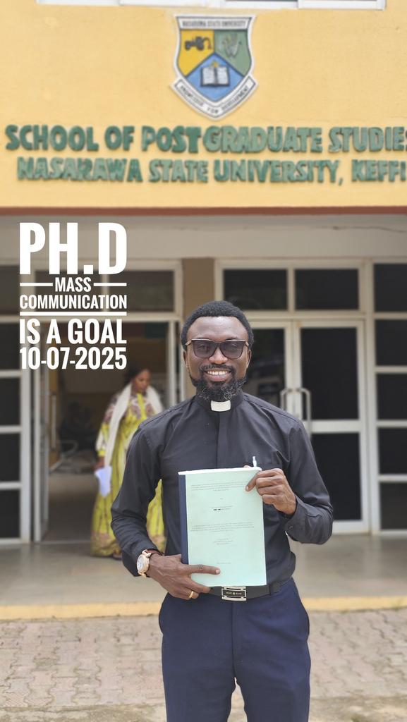 PGD, Mass Communication: 2017-2018
MSc, Mass Communication: 2018-2021
PhD, Mass Communication: 2021-2025

A tough journey it was, but God saw me through it all. Congratulations to me! I am very proud of me.