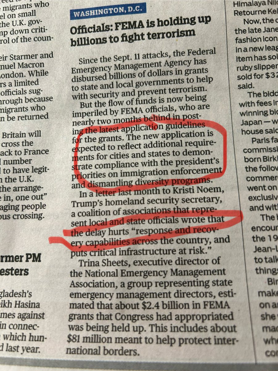 R_A_Belcher's tweet image. I wonder who these “local and state officials” are who are suggesting that complying w/ FEMA rules will leave US open to terrorists. I suspect it’s Blue cities and states. Imagine the shock at having new rules attached to Fed money.