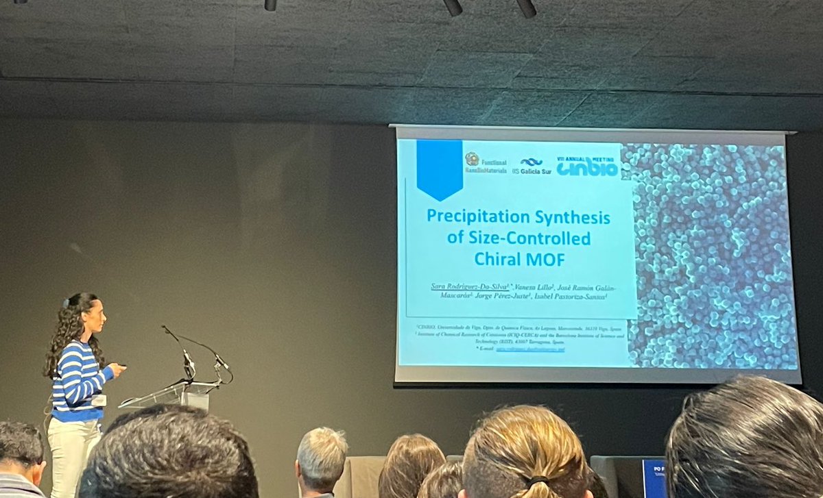 FunNanoBio's tweet image. Fantastic talk by @SaraRodriguezDS on chiral MOFs at the CINBIO VIII Annual Meeting! 🙌🏽