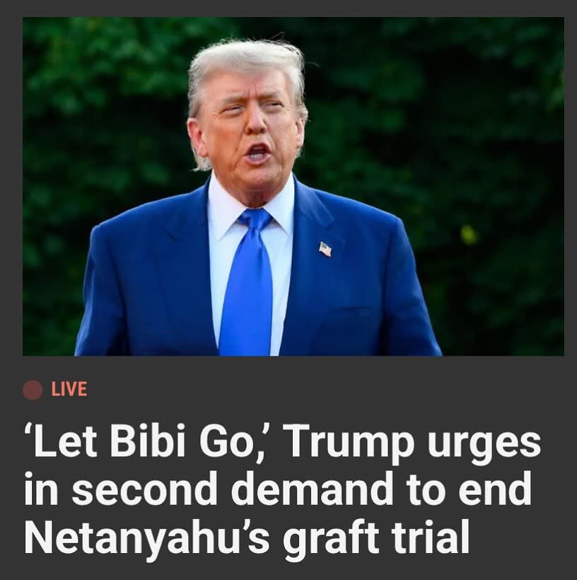 Stornoway_Cove's tweet image. How about next time, that if any Presidential candidate is facing criminal charges, they step back from running for president until the courts decide on their guilt, instead of postponing the trial till the election is concluded?
I give you Trump AND Netanyahu.
Both criminals…