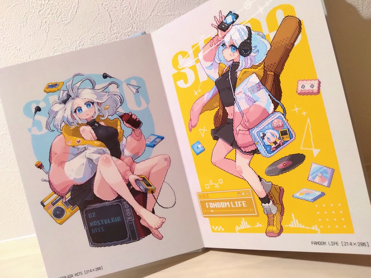 #pixelart 

📣 Announcement 📸

My first hardcover art book is out now! 🎉
It features carefully crafted pixel art, capturing memorable moments from past works.

A5 / 38 pages

(👇Purchase link in the replies)