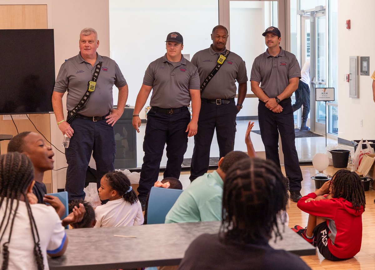 T_Town_Fire's tweet image. This week we had the chance to team up with the Swim to the Top Program for an egg drop challenge, giving students a chance to see if their designs could survive the drop from the top of our ladder truck. Fire safety, science, and a few cracked shells, just another day with TFR!