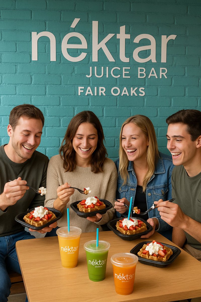 FNekter88472's tweet image. Good food. Great company. Even better vibes 🧡💚
Weekend brunch at Nékter Fair Oaks is how we roll — waffles, wellness drinks, and laughs all around! 🧇🥤

#NekterFairOaks #BrunchWithFriends #WaffleTime #JuiceAndJoy #NekterEats #GroupGoals #WeekendVibes #HealthyTogether...