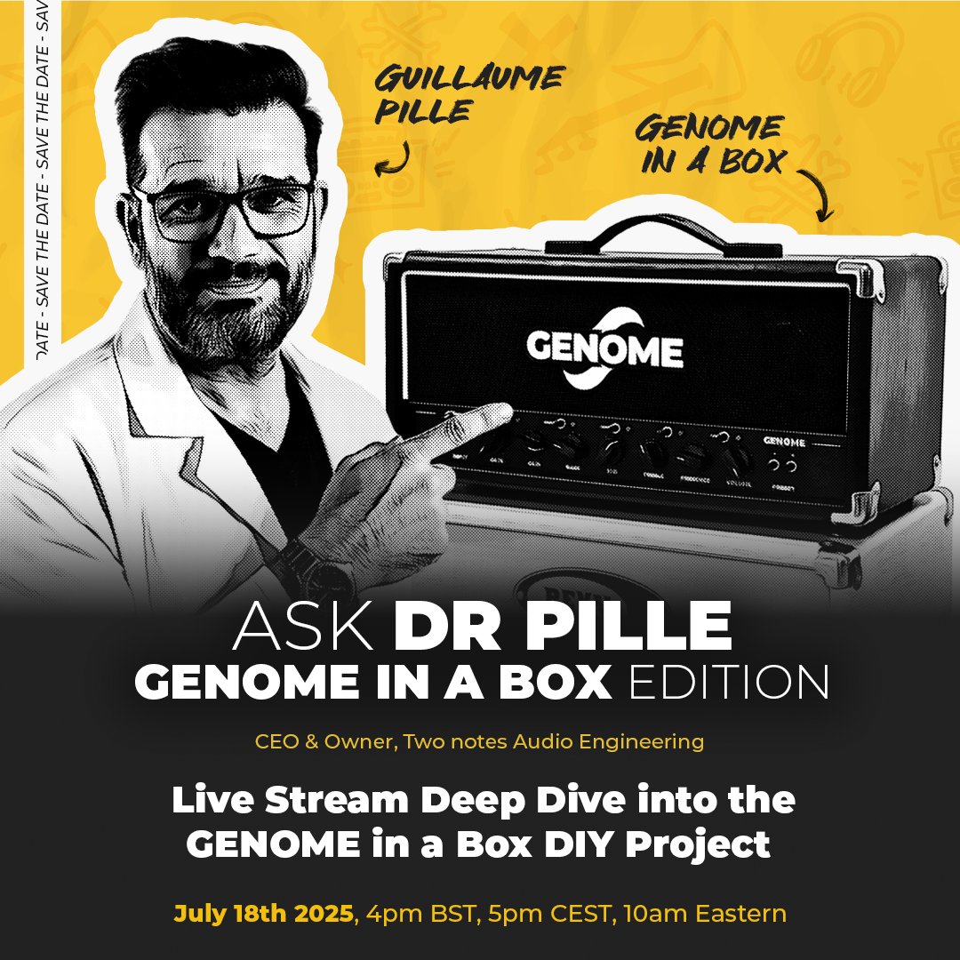Join us on July 18 at 5pm CEST, 4pm BST, 10am Eastern as Dr. Pille dives into the GENOME in a Box DIY project.
💾📅: loom.ly/zOvKhjc

#GuitarGear #GuitarTech #AmpModelling #GuitarNerd #ToneChasers #PedalboardGoals #ModellerMadness #FutureOfTone #GuitarCommunity
