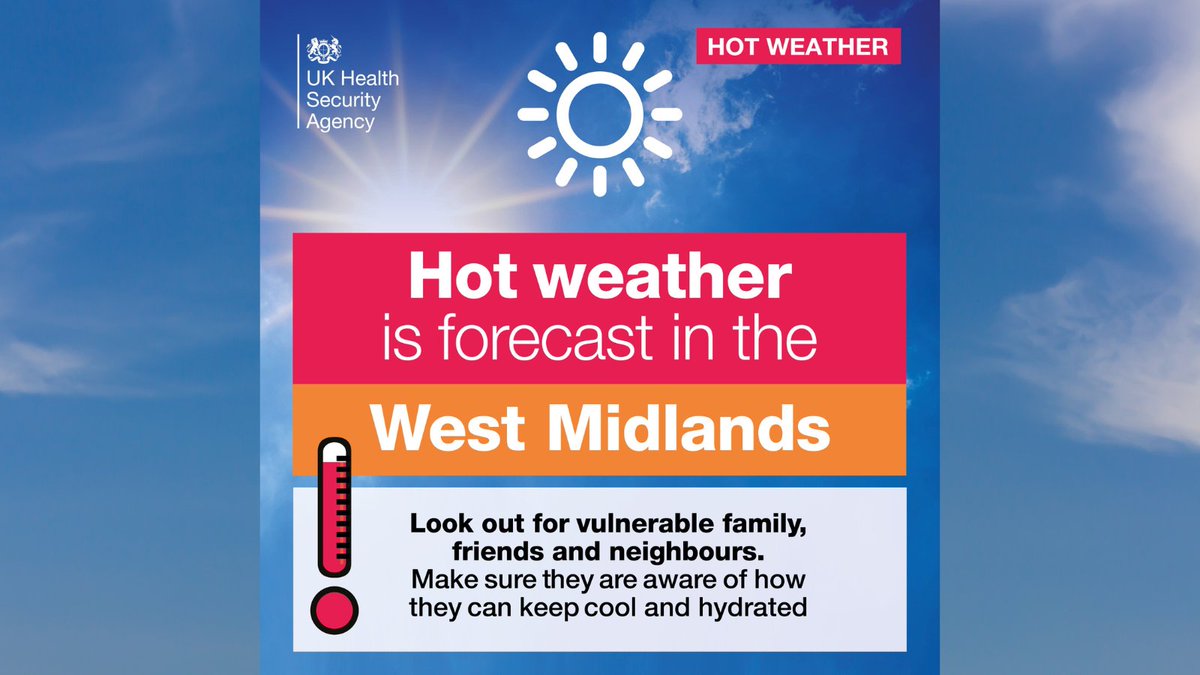 ☀️ Stay safe in the sun! ☀️ 

Heading out in hot weather? Stay hydrated, seek shade, and avoid the midday sun, when temperatures peak. Take care of yourself and others! 

More advice to beat the heat: ow.ly/fhlv50WaG3N

#StayWellInHotWeather