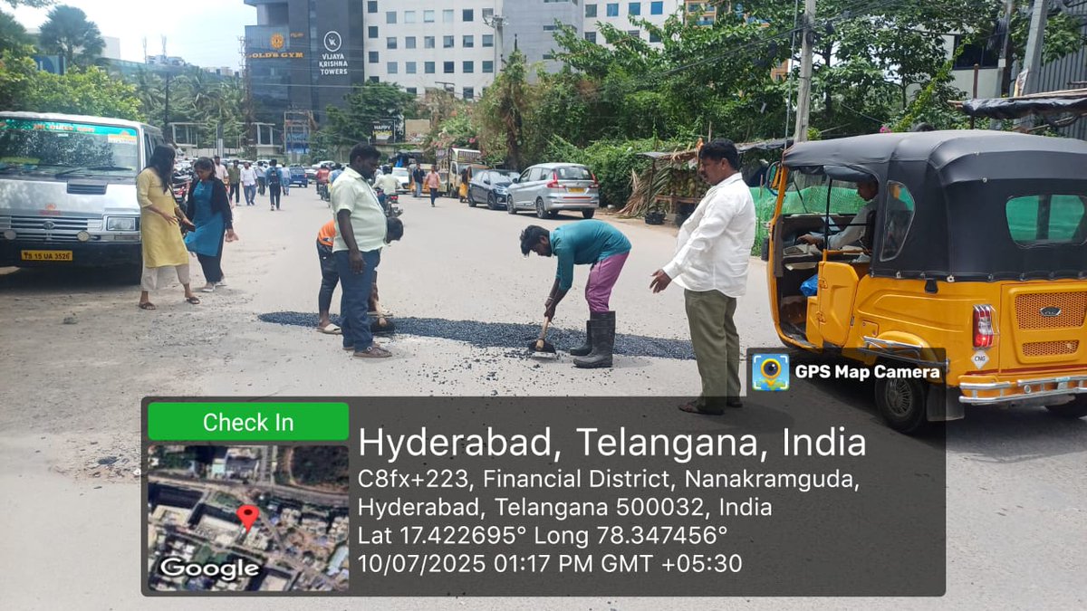 ZC SERILINGAMPALLY ZONE GHMC (@zc_slp) on Twitter photo Filling potholes & patches gaps as part of "Road safety Drive " #GHMC in serilingampally Zone by our engineering teams.
<a href="/CommissionrGHMC/">Commissioner GHMC</a>
<a href="/gadwalvijayainc/">Vijayalaxmi Gadwal, GHMC MAYOR</a>
<a href="/PrlsecyMAUD/">Prl Secy MAUD.</a> Filling potholes & patches gaps as part of "Road safety Drive " #GHMC in serilingampally Zone by our engineering teams.
<a href="/CommissionrGHMC/">Commissioner GHMC</a>
<a href="/gadwalvijayainc/">Vijayalaxmi Gadwal, GHMC MAYOR</a>
<a href="/PrlsecyMAUD/">Prl Secy MAUD.</a>