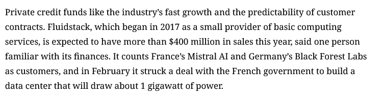 modestproposal1's tweet image. Borrowing $10B against chips you are renting to Microsoft is one thing. Borrowing $10B against chips you are renting to Mistral and Black Forest Labs seems like something else.