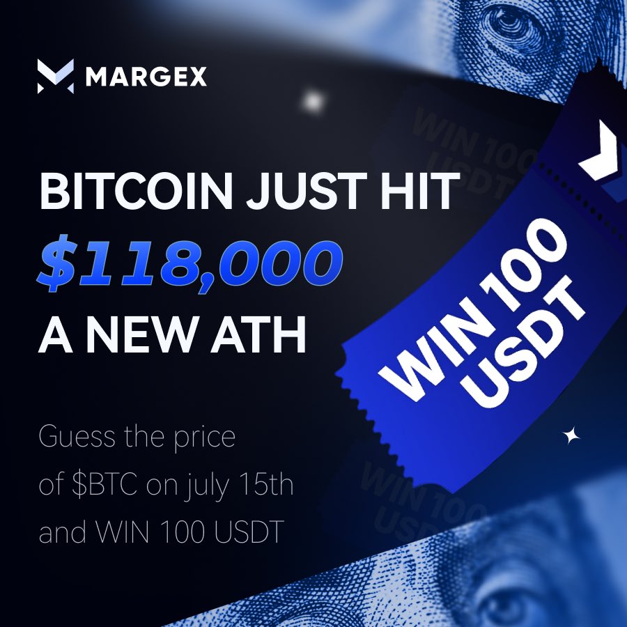 😱 #Bitcoin Has Finally Hit Another ATH, Touching $118,000!

💡 What Will The Price Be On July 15?

Guess $BTC Price And Win $100!

Conditions:
✅ Follow <a href="/Margexcom/">Margex</a>
✅ Like &amp; RT This Post
✅ Drop Your Forecast In The Comments Below! ⬇️

2 Authors Of The Closest Predictions Will