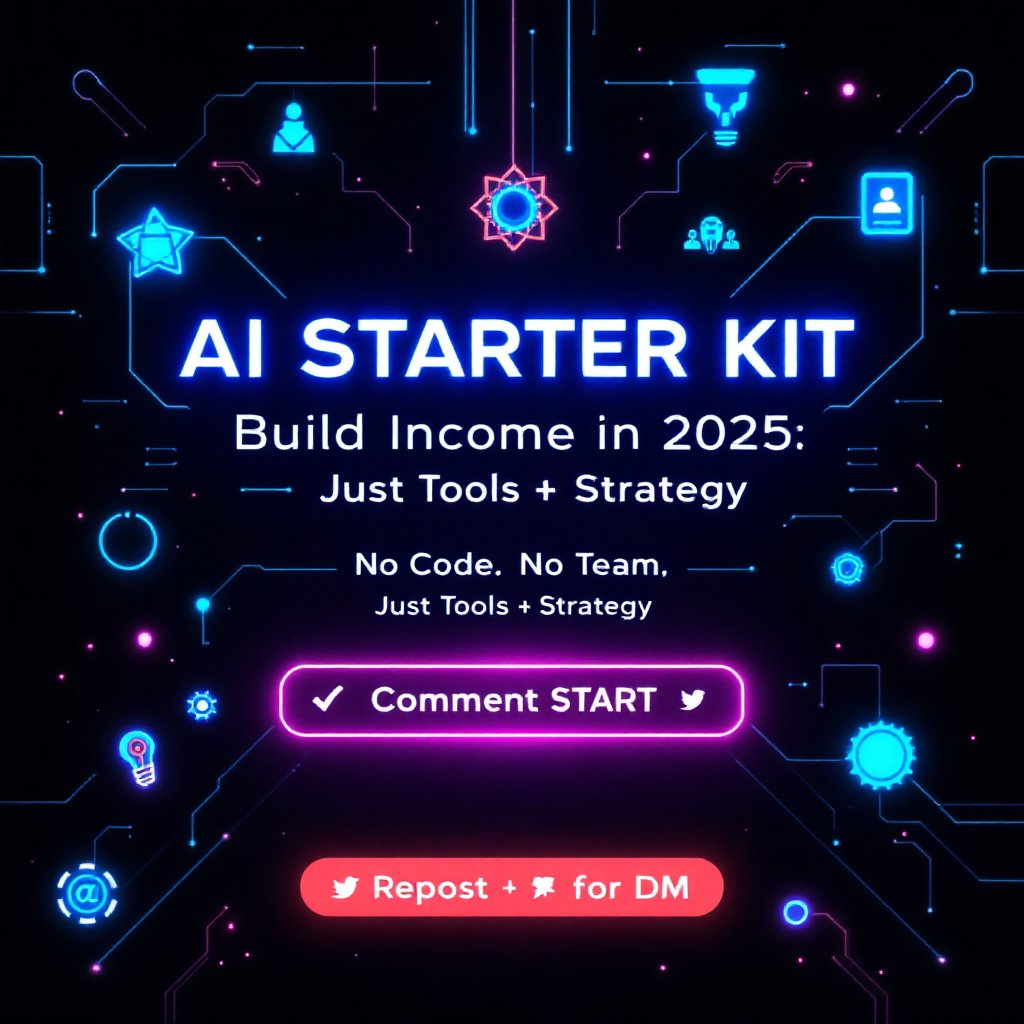 𝗪𝗮𝗻𝘁 𝘁𝗼 𝗲𝗮𝗿𝗻 𝗼𝗻𝗹𝗶𝗻𝗲 𝘄𝗶𝘁𝗵 𝗔𝗜 𝗶𝗻 2025?

No code. No team. Just tools + smart output.

🎁 FREE AI Starter Kit: tools, use cases &amp; checklist to launch fast

💬 Comment “START”
🔁 Repost
📩 Must be following for DM

#AINews #AITools