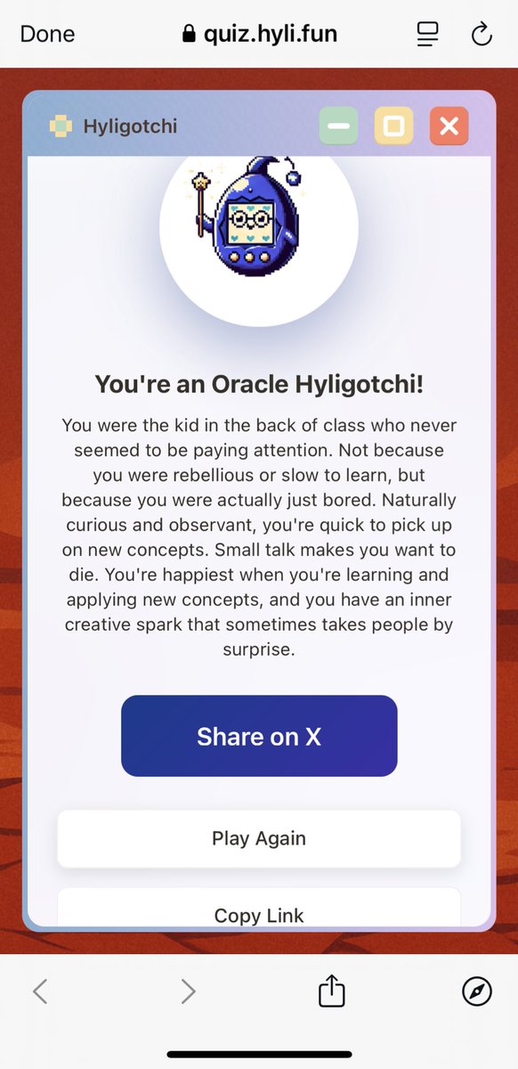 Almost to a Tee🧐
Oracle Hyligotchi over here!