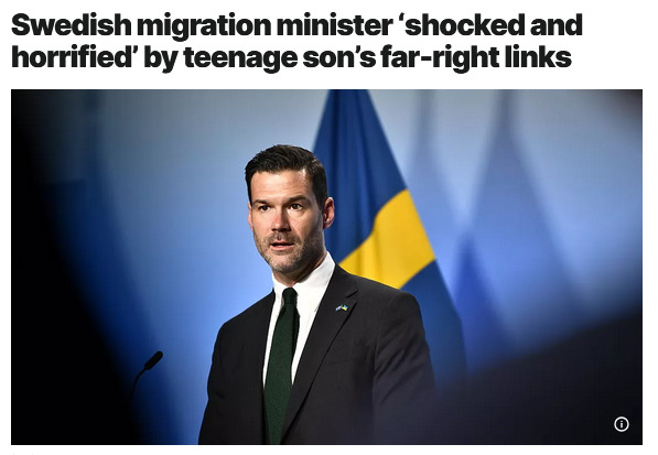 Tatiana1990x's tweet image. 🇸🇪 Sweden’s Migration Minister admits his son’s ties to violent far-right groups. But the crisis runs deeper—grooming gangs, cartel-linked migrants, rising antisemitism. This isn’t just about one teen. It’s a system in collapse.
#SwedenCrisis #FailedLeadership #ProtectEurope