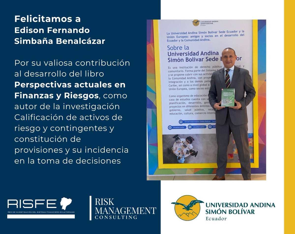 ¡Celebramos un nuevo logro para la Red de Investigación del Sistema Financiero Ecuatoriano! 📈🏅
#RISKMAC
#Finanzas
#Riesgos
<a href="/uasbecuador/">Universidad Andina</a> 
<a href="/EFSB_Ec/">EFSB</a>