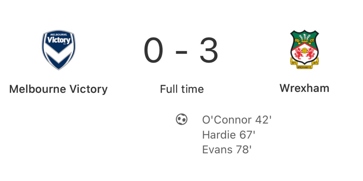 Wrexham winning a pre-season friendly played at the Marvel Stadium, Melbourne.

They're really leaning in to the Hollywood shtick...