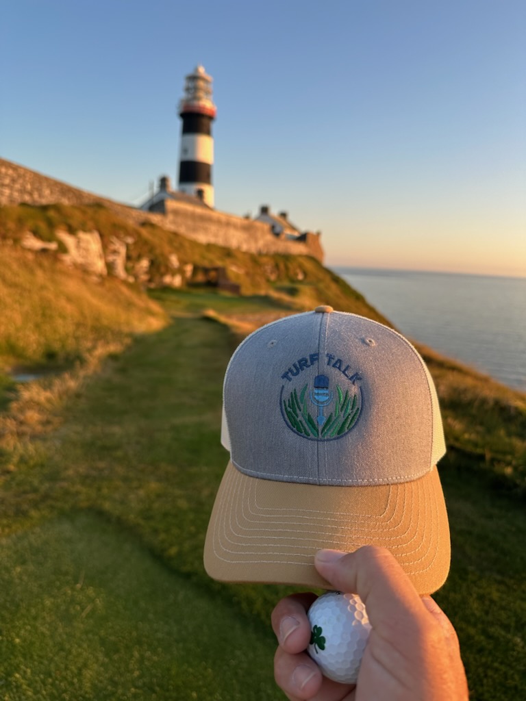 turf_talk1's tweet image. Our friend @ShaneRice33 is having the golf trip of a lifetime in Ireland and brought the hat for the trip