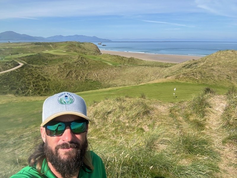 turf_talk1's tweet image. Our friend @ShaneRice33 is having the golf trip of a lifetime in Ireland and brought the hat for the trip