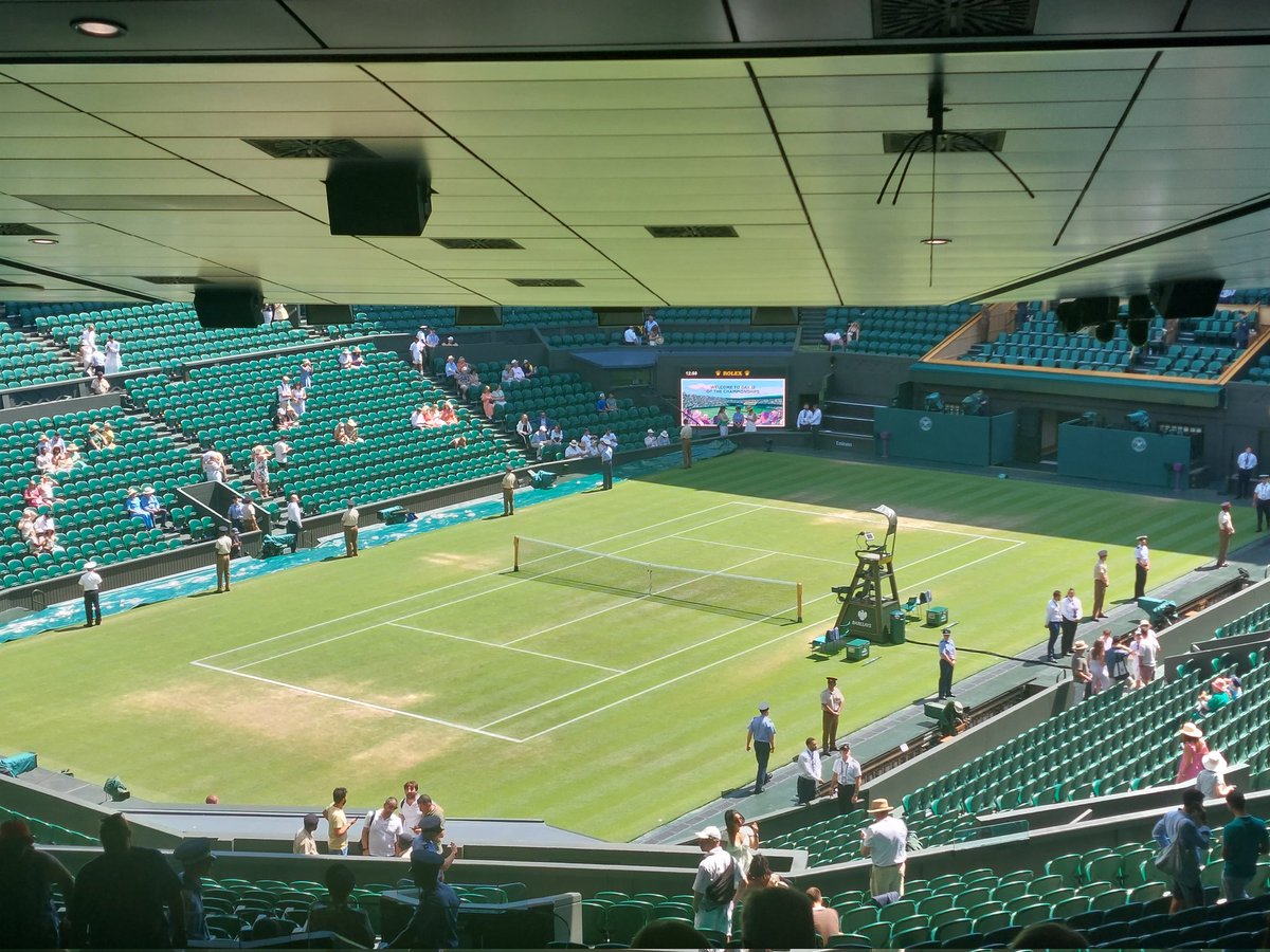 NonLeagueCrowd's tweet image. Off Topic - Well hello Wimbledon - back here for the first time since 1989 when I was working here!! Cracking view with Mrs NLC!! Got the #programme but at £12 a go I'm scared to touch it!!