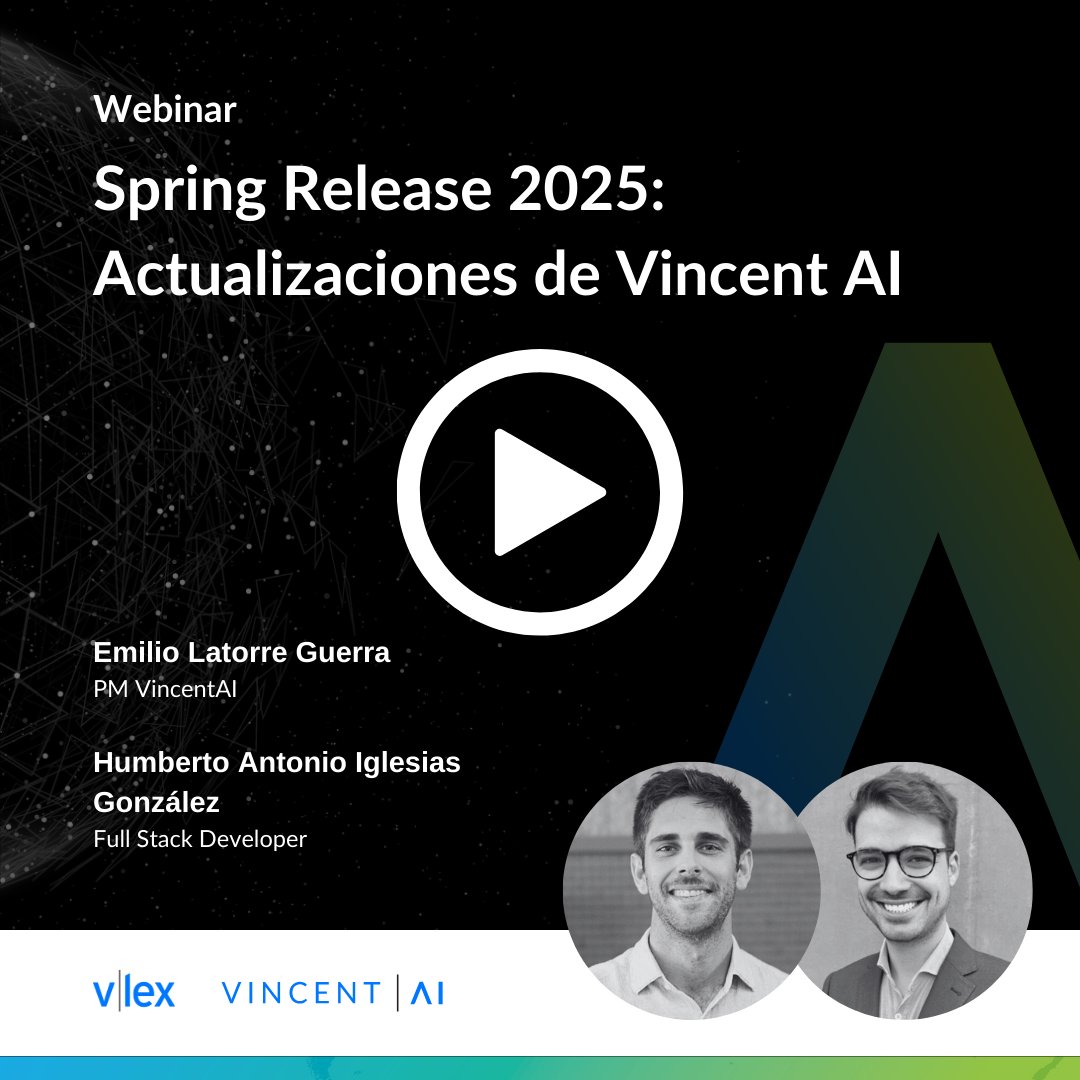 Ya puedes ver el webinar de la Spring Release '25 de Vincent AI

Descubre las mejoras más potentes de Vincent AI hasta la fecha, presentadas por Humberto Antonio Iglesias González (Full Stack Developer) y Emilio Latorre Guerra (Product Manager).

Gracias a todos los que nos