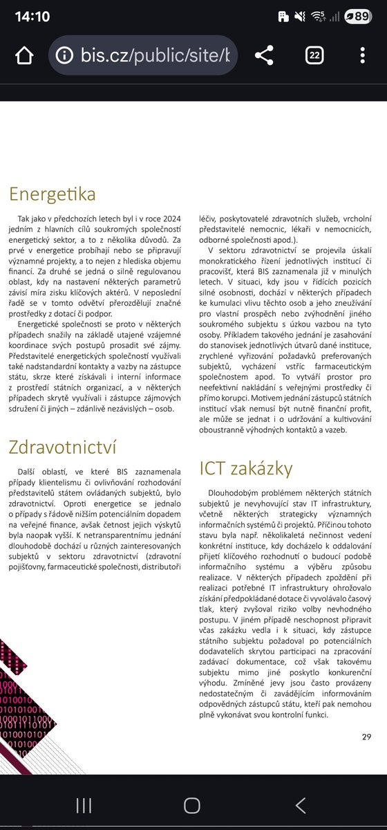 Výroční zpráva <a href="/biscz/">BIS</a> za rok 2024. Zdravotnictví - Přesný popis stavu. Jedním slovem KLIENTELISMUS.  Doporučujeme přečíst ⬇️⬇️⬇️