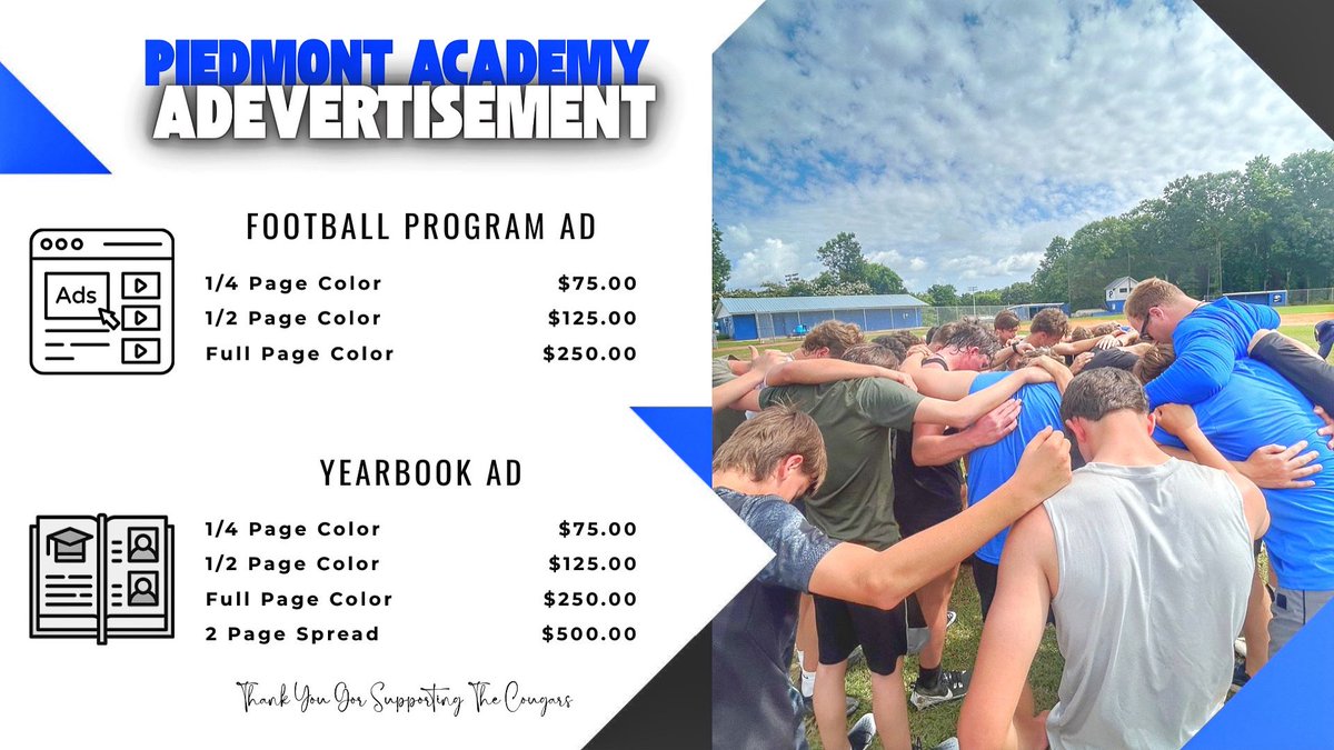 As we get ready for our season we want to give YOU and YOUR BUSINESS the opportunity to be a part of it ! We are offering slots in this years Football Program &amp; Our School’s Yearbook to advertise your business! 

If you would like to purchase an ad - DM us today! #WinTheDay