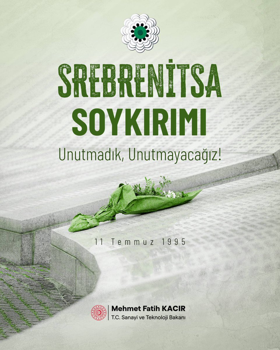 Unutmadık, unutmayacağız, unutturmayacağız!

#Srebrenitsa’da 30 yıl önce işlenen soykırım, Avrupa’nın ortasında insanlığın utanç sayfası olarak duruyor. 

Katledilen masumları bir kez daha rahmetle anıyor, bu vahşetin faillerini ve ortaklarını lanetliyorum.