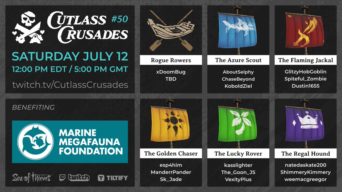 Padox08SoT's tweet image. Tomorrow my friend @manderpander08 will be sailing for the Cutlass Crusades & will be live on Twitch. You do NOT want to miss the shenanigans these ladies get up to!
All profits will go to the Marina Megafauna Foundation. Link is below. Come check it out
marinemegafauna.org