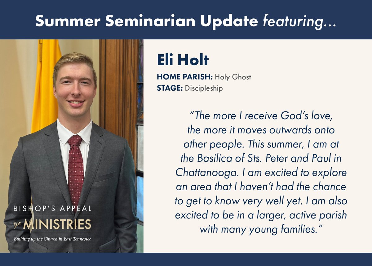 Our #dioknox seminarians spend their summers in parishes and ministries, learning more about serving as a priest and connecting with the community.
Please continue to pray for our seminarians as they discern and grow in their call to serve the Church. 🙏