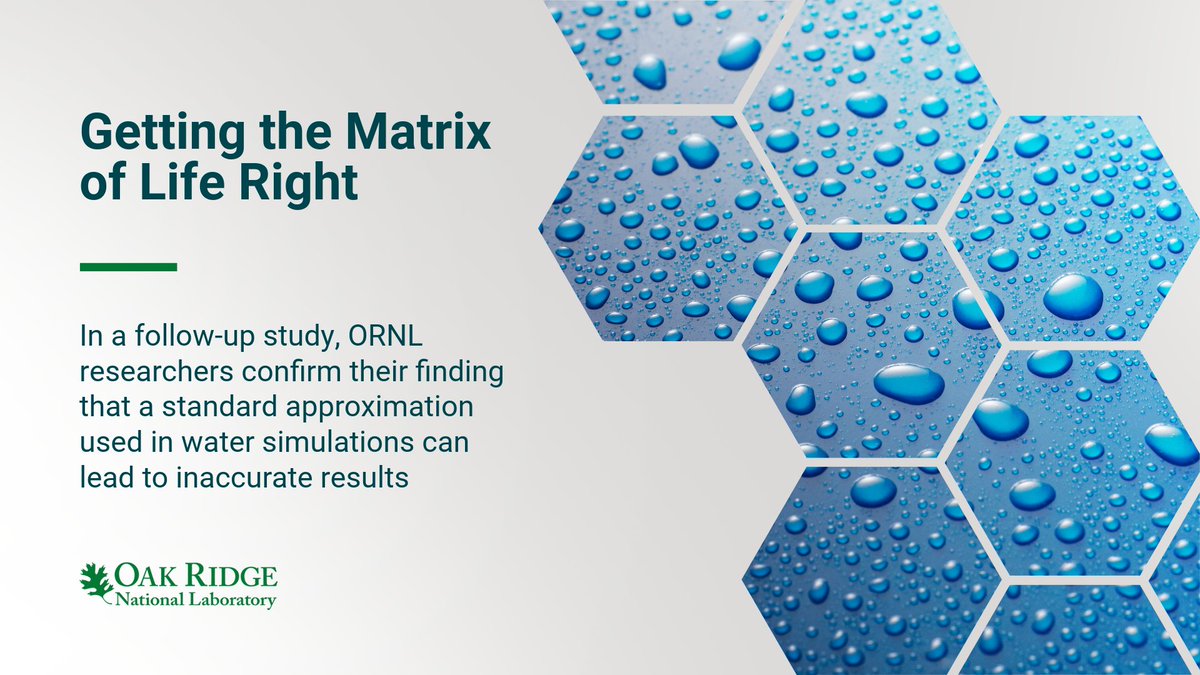 OLCFGOV's tweet image. Researchers at @ORNL have produced more findings on how to best simulate water on a molecular level.
➡️ bit.ly/3TyBg3g