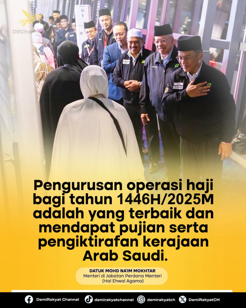 drpulaupinang's tweet image. Pengurusan operasi haji bagi tahun 1446H/2025M adalah yang terbaik dan mendapat pujian serta pengiktirafan kerajaan Arab Saudi
#MalaysiaMADANI #kerajaanPerpaduan #Pengurusan #Operasi #haji #ArabSaudi #MohdNaimMokhtar #demirakyatpenang