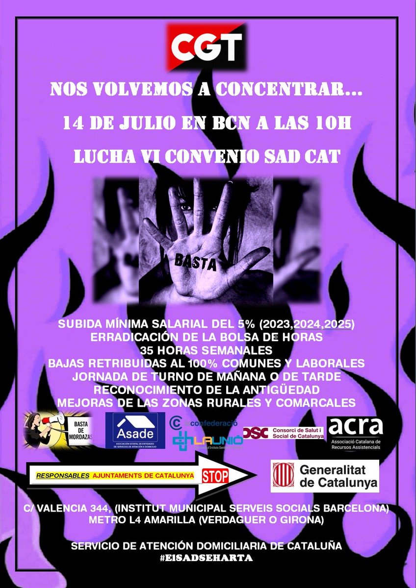 Les companyes del SAD segueixen en lluita per un conveni digne 

En veiem el dia 14 de juliol a les 10h
Prou abusos patronals!!