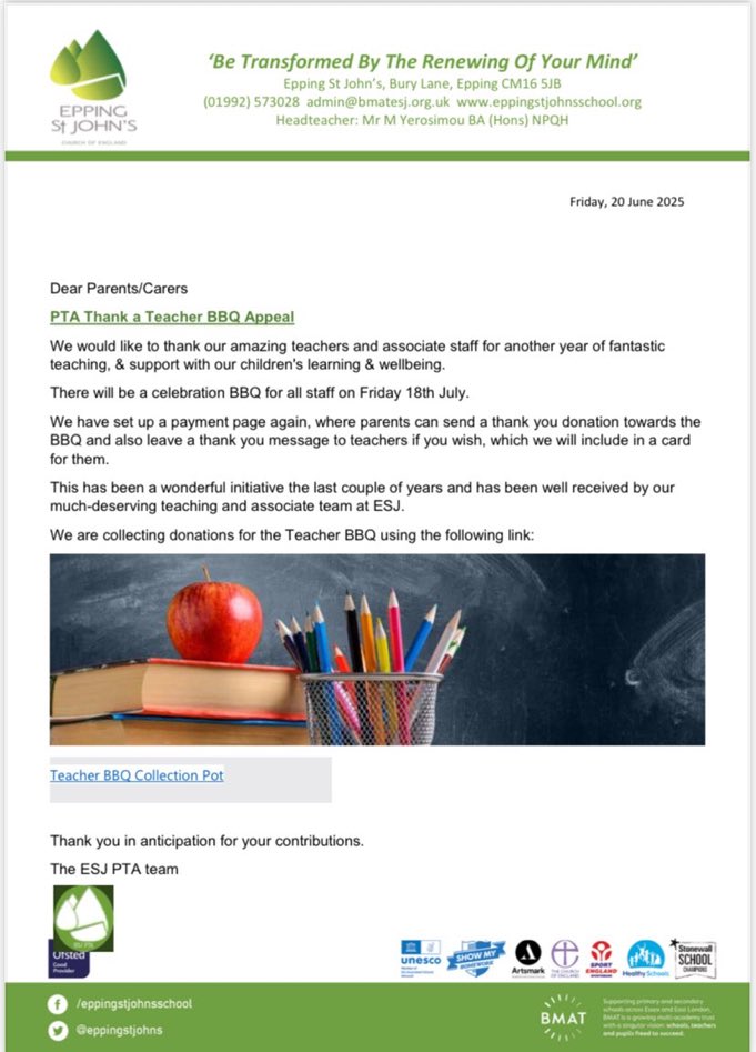 Epping St Johns PTA tweet media