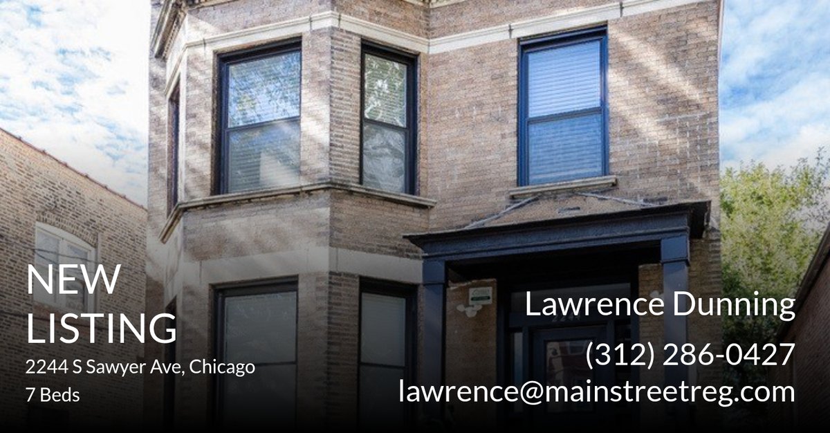 MainStreetREG's tweet image. 📍 New Listing 📍 Take a look at this fantastic new property that just hit the market located at 2244 S Sawyer Ave in Chicago. Reach out here or at (312) 286-0427 for more information

Main Street Real Estate Group 
info... homeforsale.at/2244_S_SAWYER_…