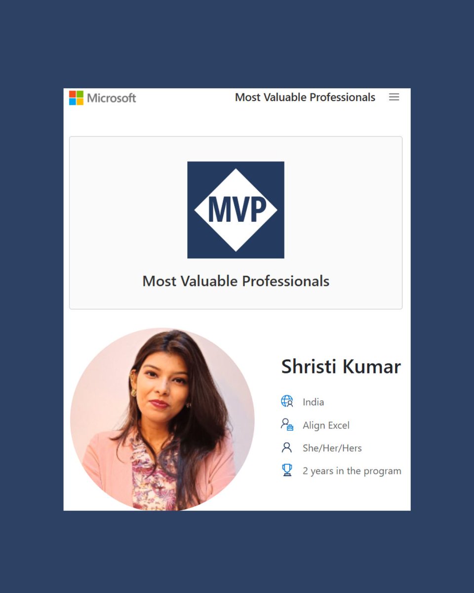 alignexcel's tweet image. Honored to be recognized once again as a Microsoft MVP! This is my second consecutive year receiving this title.
Thank you @microsoft for the recognition, and thank you all for your support and for growing with me through @alignexcel 
#alignexcel #mvpbuzz