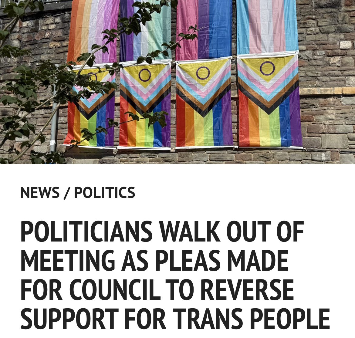 Councillors walked out of a meeting simply because a woman said: 

‘The negative impact of the council’s position has been felt by women across Bristol’

They returned when she stopped speaking. ‘No debate’ is back with a vengeance. 
/